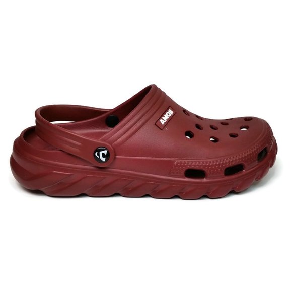 Amoji Unisex Garden Clogs Maroon Slip On Casual Shoes Men's 10 Women's 12 - Picture 4 of 9